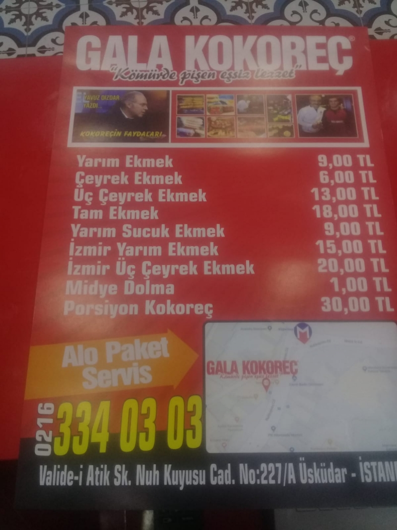 Gala Kokoreç Üsküdar Bağlarbaşı İstanbul